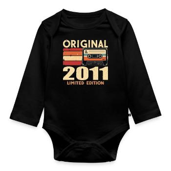 Birthday 2011 - Legendary since 2011 Gift 2011 - Organic Longsleeve Baby Bodysuit - black - Front