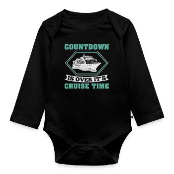 Cruise with the family cruise ship - Organic Longsleeve Baby Bodysuit - black - Front
