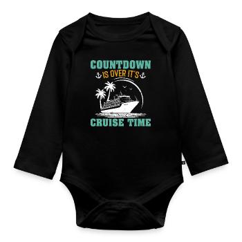 Cruise with the family cruise ship - Organic Longsleeve Baby Bodysuit - black - Front