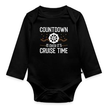 Cruise with the family cruise ship - Organic Longsleeve Baby Bodysuit - black - Front