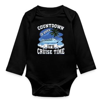 Cruise with the family cruise ship - Organic Longsleeve Baby Bodysuit - black - Front