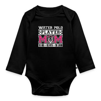 Water Polo Player Mom The Idol Loves Swimming - Organic Longsleeve Baby Bodysuit - black - Front
