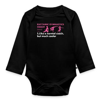 Gymnast Coach Definition Rhythmic Gymnastics - Baby Bio-Langarm-Body - Schwarz - Vorne