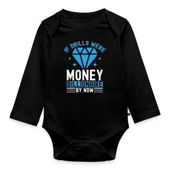 Diamonds Painting for Art Lovers - Organic Longsleeve Baby Bodysuit - black - Front