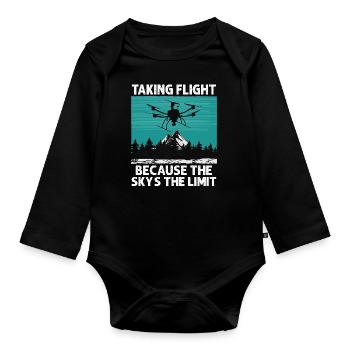 Drone Quadcopter Drone Pilot - Organic Longsleeve Baby Bodysuit - black - Front