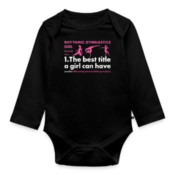 Gymnast Girl Definition Rhythmic Gymnastics - Baby Bio-Langarm-Body - Schwarz - Vorne