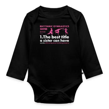 Gymnast Sister Definition Rhythmic Gymnastics - Baby Bio-Langarm-Body - Schwarz - Vorne