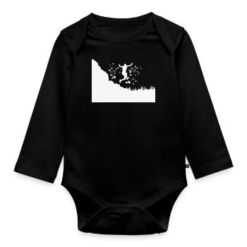 Trail Runner Cross Trail Bergläufer - Baby Bio-Langarm-Body - Schwarz - Vorne