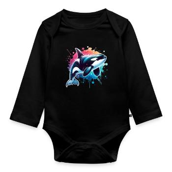 Orque Épaulard - Body Bébé bio manches longues - noir - Devant