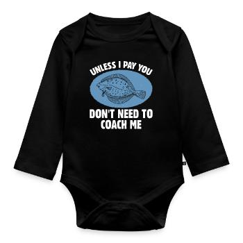 Fischer Fischen Angler Sportangler - Baby Bio-Langarm-Body - Schwarz - Vorne