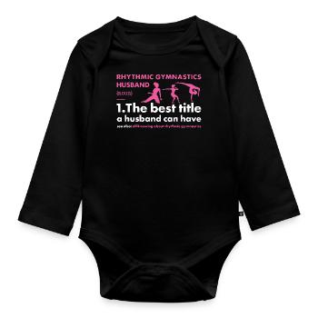 Gymnast Husband Definition Rhythmic Gymnastics - Baby Bio-Langarm-Body - Schwarz - Vorne