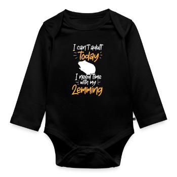 Lemming Campagnol Besoin de temps avec Lemming - Body Bébé bio manches longues - noir - Devant