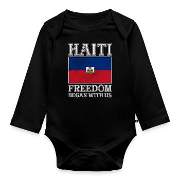 Haïti - Body Bébé bio manches longues - noir - Devant