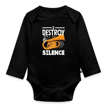 Tubiste I Destroy The Silence - Body Bébé bio manches longues - noir - Devant