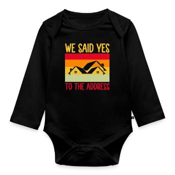 Homeowner Dream House Richtest House Builder - Organic Longsleeve Baby Bodysuit - black - Front