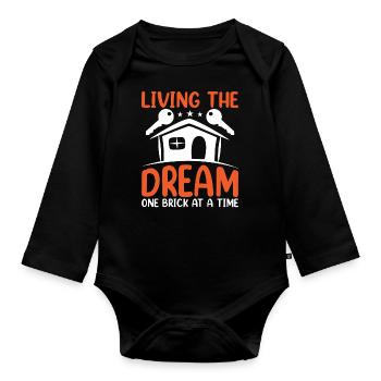 Homeowner Dream House Richtest House Builder - Organic Longsleeve Baby Bodysuit - black - Front