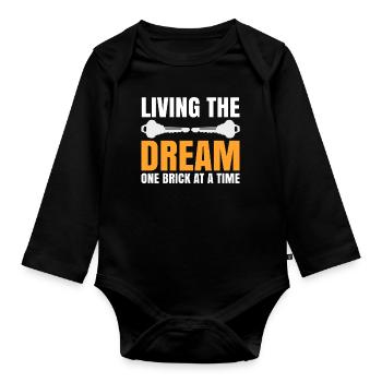 Homeowner Dream House Richtest House Builder - Organic Longsleeve Baby Bodysuit - black - Front