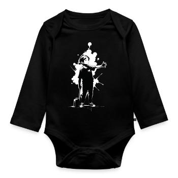 Street Art Girl 23251 - Organic Longsleeve Baby Bodysuit - black - Front