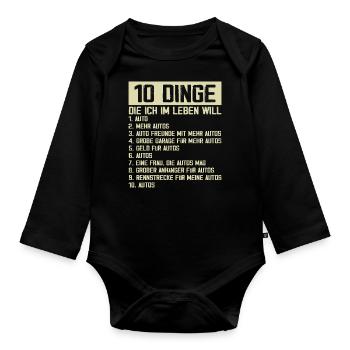 Car Tuning Screwdriver - Organic Longsleeve Baby Bodysuit - black - Front