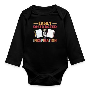 Poetry Slam Tintenspiration Slam-poesie - Baby Bio-Langarm-Body - Schwarz - Vorne