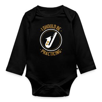 Saxophone I Should Be Practicing - Baby Bio-Langarm-Body - Schwarz - Vorne