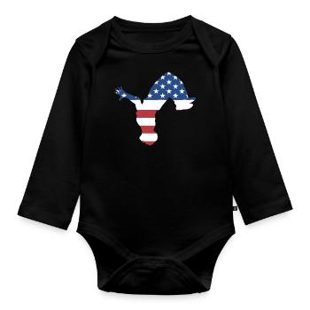 Traceur Us Flag Parkour - Baby Bio-Langarm-Body - Schwarz - Vorne