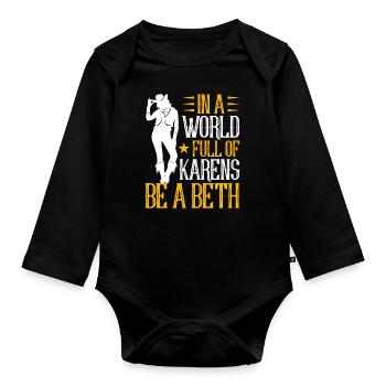 Les femmes dans un monde plein de Karens - Be A Beth - Body Bébé bio manches longues - noir - Devant