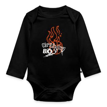 Basketball Basketball Basketball Joueur Anniversaire - Body Bébé bio manches longues - noir - Devant