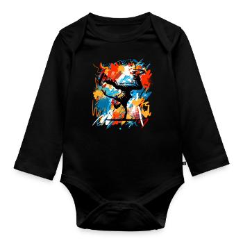 Breakdancing - Organic Longsleeve Baby Bodysuit - black - Front
