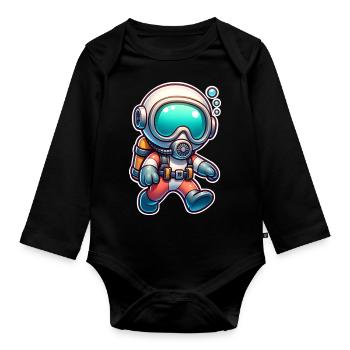 Diving Divers - Organic Longsleeve Baby Bodysuit - black - Front