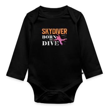 Skydive - Body Bébé bio manches longues - noir - Devant