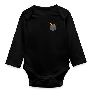 Saxophone Pocket - Baby Bio-Langarm-Body - Schwarz - Vorne