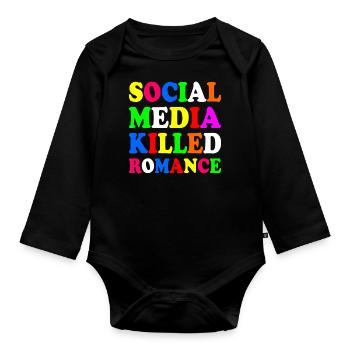 social media killed romance - Baby Bio-Langarm-Body - Schwarz - Vorne