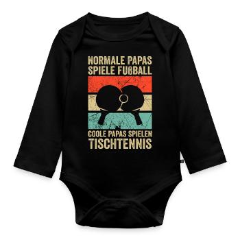 Table Tennis Dad Table Tennis Dad Gift - Organic Longsleeve Baby Bodysuit - black - Front