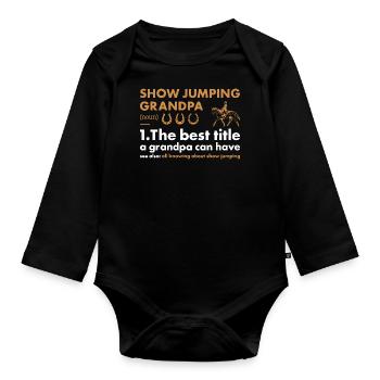 Jumper Grandpa Définition Saut d’obstacles - Body Bébé bio manches longues - noir - Devant