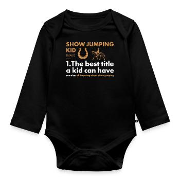 Jumper Kid Définition Saut d’obstacles - Body Bébé bio manches longues - noir - Devant
