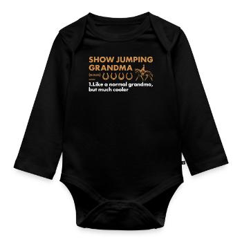 Jumper Mamie Définition Saut d’obstacles - Body Bébé bio manches longues - noir - Devant