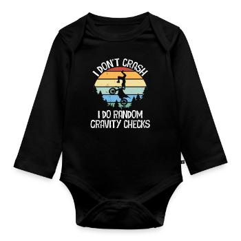 Motorcycle Motorcyclist Men Motorcycle - Organic Longsleeve Baby Bodysuit - black - Front