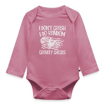 Motorcycle Motorcyclist Men Motorcycle - Organic Longsleeve Baby Bodysuit - mauve - Front