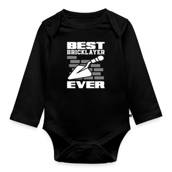 Bricklayer Best Mason Ever - Organic Longsleeve Baby Bodysuit - black - Front