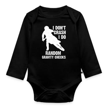 Motorcycle Motorcyclist Men Motorcycle - Organic Longsleeve Baby Bodysuit - black - Front