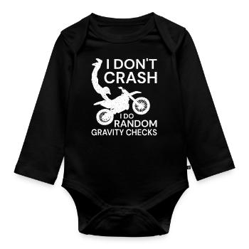 Motorcycle Motorcyclist Men Motorcycle - Organic Longsleeve Baby Bodysuit - black - Front