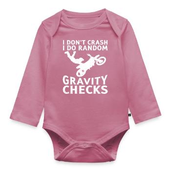 Motorcycle Motorcyclist Men Motorcycle - Organic Longsleeve Baby Bodysuit - mauve - Front