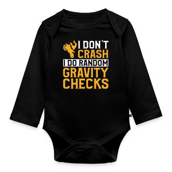 Motorcycle Motorcyclist Men Motorcycle - Organic Longsleeve Baby Bodysuit - black - Front