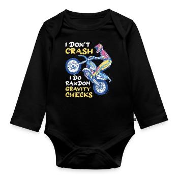 Motorcycle Motorcyclist Men Motorcycle - Organic Longsleeve Baby Bodysuit - black - Front