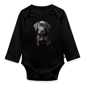 Deutsche Dogge - Baby Bio-Langarm-Body - Schwarz - Vorne