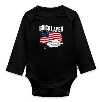Maurer American Pride Handwerkskunst Tribut - Baby Bio-Langarm-Body - Schwarz - Vorne