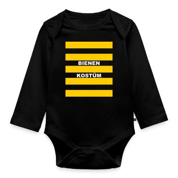 Biene Kostüm Bienen Kostüm Bienenkostüm Insekt - Baby Bio-Langarm-Body - Schwarz - Vorne