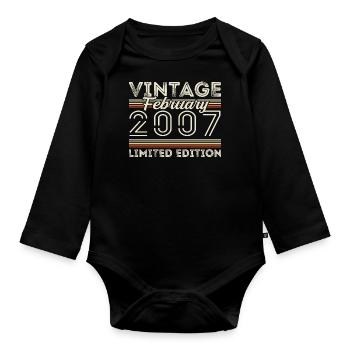 February 2007 Anniversary Gift - February 2007 - Organic Longsleeve Baby Bodysuit - black - Front