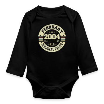 Février 2004 Vintage Cadeau d’anniversaire 2004 - Body Bébé bio manches longues - noir - Devant